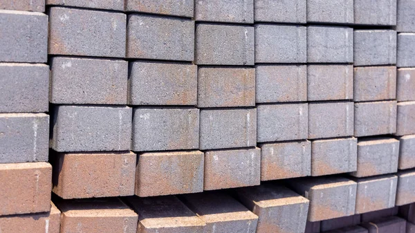 Stack Bricks Construction Site Wall Build Selective Focus — Stock Fotó