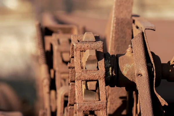 Chain Sprocket Wheel Rusty Farm Machine Close Shot — Stock Photo, Image