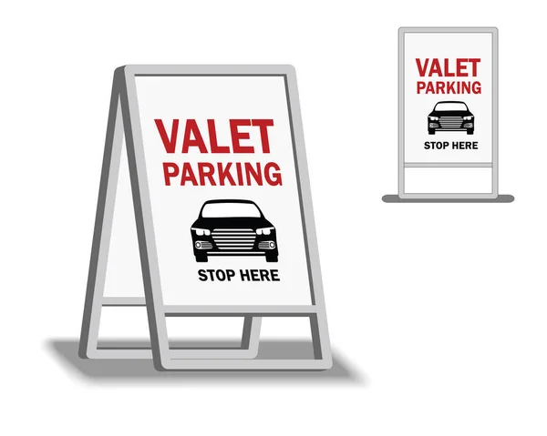 Ilustración Vectorial Valet Parking Street Sign Board — Archivo Imágenes Vectoriales