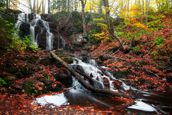 Scenic Hongaarse Water Valt Michigan Bovenste Schiereiland Tijdens Herfst — Stockfoto
