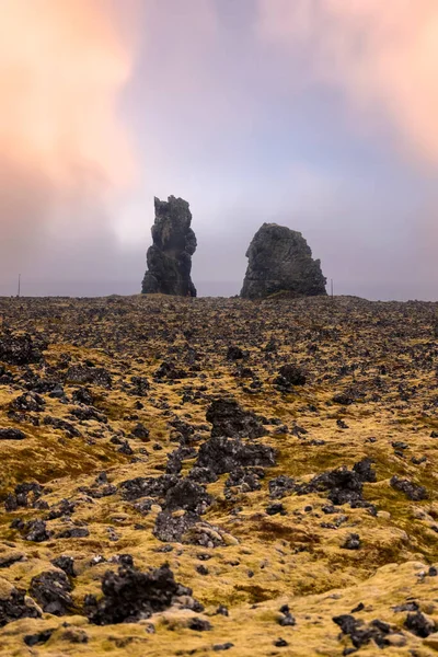 Lava Klippformationer Vid Snaefellsjokull Nationalpark Island — Stockfoto