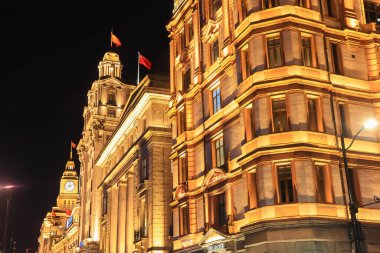 Shanghai - China - November 9, 2019: Shanghai Customs House in night time, Built in 1927, it is originally named Jianghai Custom House.