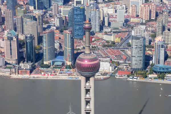 Шанхай Китай Листопада 2019 Перлова Вежа Була Найвищою Спорудою Китаї — стокове фото