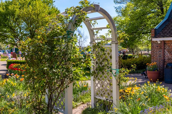 Arco Jardín Los Jardines Isla Del Molino Viento Holanda Michigan — Foto de Stock