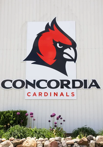 Ann Arbor Eua Junho 2022 Signage Concordia Cardinals Sports Team — Fotografia de Stock