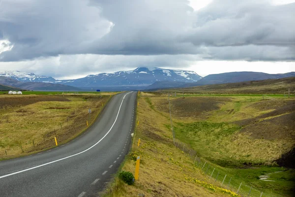 Route Panoramique 518 Dans Campagne Islandaise Printemps — Photo