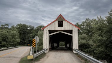 Historic Mechanicsville covered bridge in Ashtabula county, Ohio, USA.