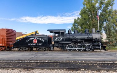 Heber City- October 04, 2021 :The Heber Valley Railroad station operates passenger excursion trains along a line in Provo Canyon. It is a heritage railroad based in Heber City, Utah