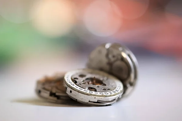 Close View Three Old Watch Mechanisms —  Fotos de Stock