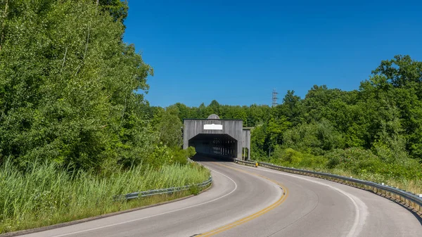 Smolen Gulf Bridge Ashtabula County Ohio Longest Covered Bridge America — Stock Photo, Image