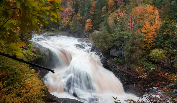 Scenic Rainbow Water Valt Black River National Forest Michigan Bovenste — Stockfoto