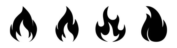 Tűz láng ikon készlet. Logo design a fehér háttér — Stock Vector