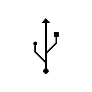 beyaz zemin üzerinde USB simgesi