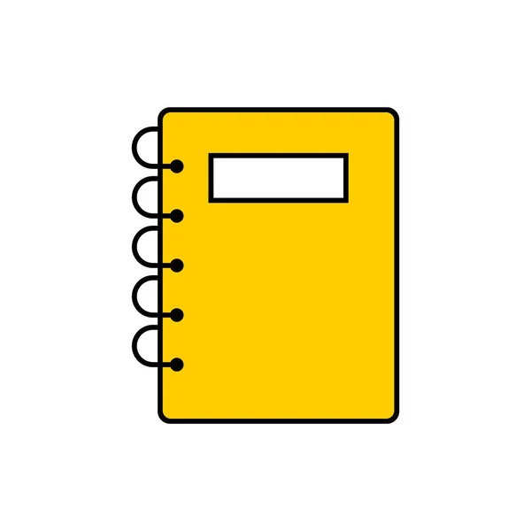 Libro de cuadernos de bocetos. Línea vectorial, trazo, icono web de color, estilo plano. — Archivo Imágenes Vectoriales