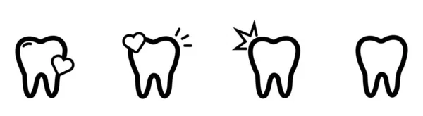 Logo de dentisterie. Dent avec cœur — Image vectorielle