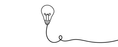 Ampul. Çizgi film tarzı. Düz stil. El çizimi stili. Doodle tarzı.