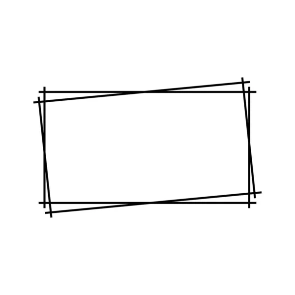 Cadre carré doodle dessiné à la main isolé sur fond blanc. Cadres Doodle. — Image vectorielle