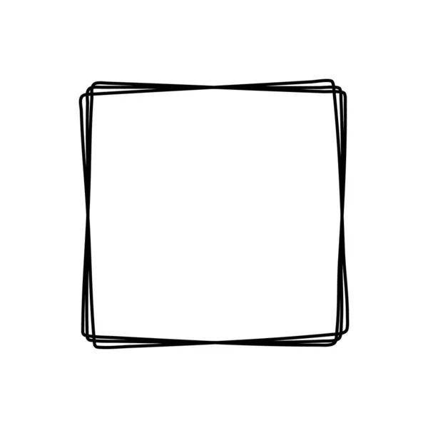 Cadre carré doodle dessiné à la main isolé sur fond blanc. Cadres Doodle. — Image vectorielle
