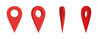 Map pointer 3d. Location symbols set isolated on white background. Pointer, location location 3d. Vector illustration