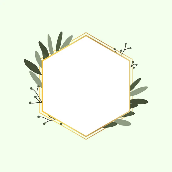 Абстрактный вектор искусства. Золотая рамка с листьями. Художественные золотые линии с ботаническими листьями, акварелью. — стоковый вектор