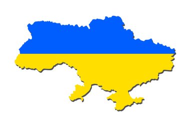 Ukrayna haritası beyaz arkaplanda izole edildi. Vektör illüstrasyonu