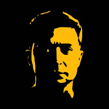 Siyah arka planda Ukrayna Devlet Başkanı Volodymyr Zelensky 'nin portresi. - Sanat. Vektör illüstrasyonu