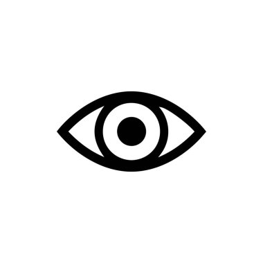 Göz simgesi. Beyaz arkaplanda göz simgesi izole edildi