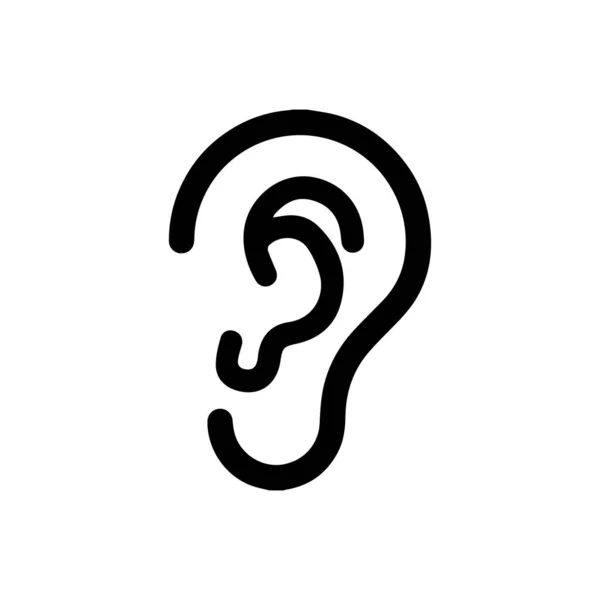 Icône de l'oreille isolée sur fond blanc — Image vectorielle