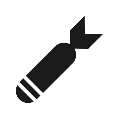 Beyaz arkaplanda bomba simgesi logosu izole edildi.