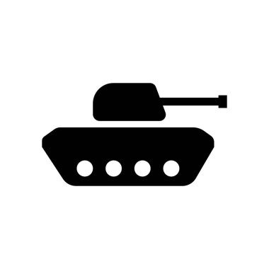 Tank simgesi düz stil. Tank simgesi logosu beyaz arkaplanda izole edildi. Vektör illüstrasyonu