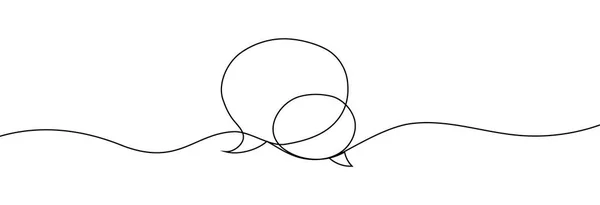 Ilustração Desenhada Mão Comunicação Fala Com Uma Linha Ilustração Vetorial — Vetor de Stock