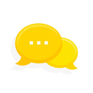 Speech bubbles. Flat yellow icon design. Vector illustration