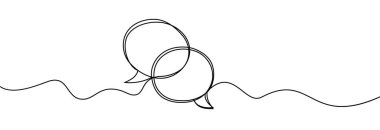 hand drawn illustration of speech communication with one line. Line art.Vector illustration