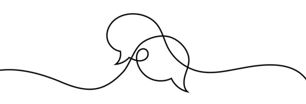 Hand Drawn Illustration Speech Communication One Line Line Art Vector — Wektor stockowy