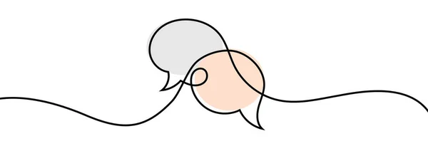 Ручна Ілюстрація Мовленнєвого Спілкування Однією Лінією Лінійне Мистецтво Векторні Ілюстрації — стоковий вектор