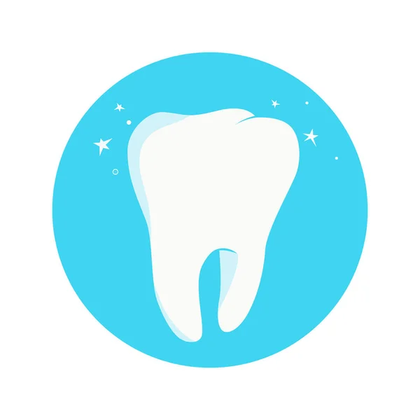 Clean Tooth Isolated Blue Background Vector Illustration — Archivo Imágenes Vectoriales