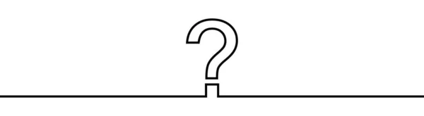 Question Mark Linear Background One Continuous Drawing Question Mark Vector — Image vectorielle