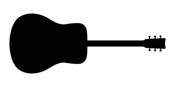 Classic Guitar Silhouette Isolated White Background Vector Illustration — Stockvector