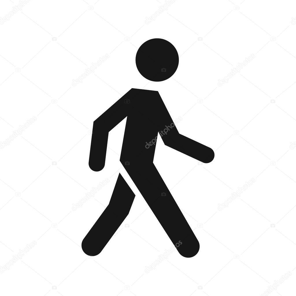 Walking man icon. People walk sign on white background. Vector illustration