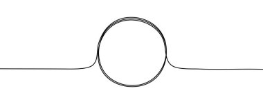 Tek çizgi halinde siyah daire çizmeye devam et. Vektör illüstrasyonu