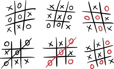 Tic Tac Toe beyaz tahta üzerinde ayarlama