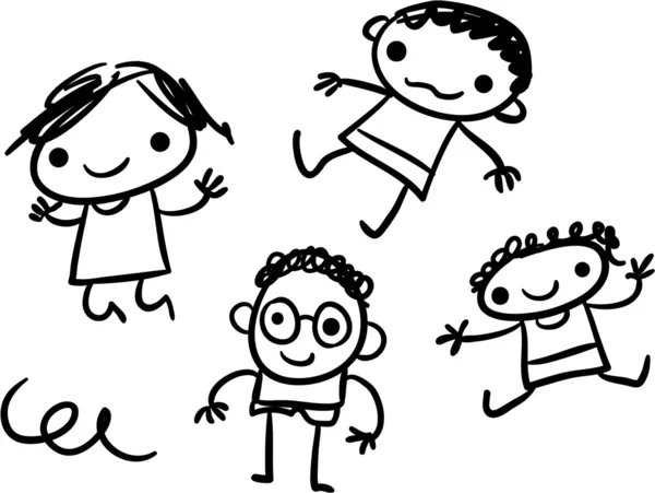 Τα παιδιά doodle Διανυσματικά Γραφικά