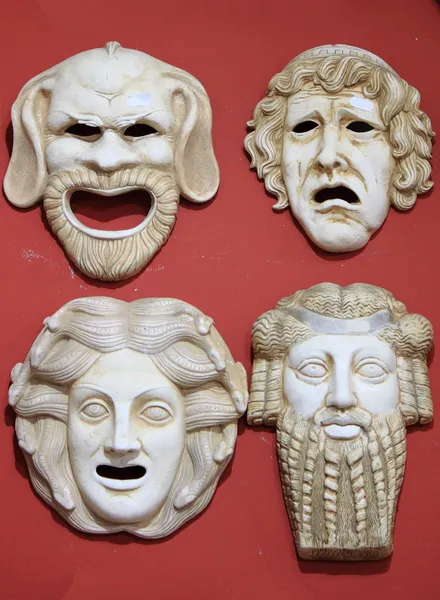 Máscaras de teatro de la Antigua Grecia —  Fotos de Stock