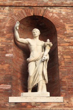 Ancient roman statue with cornucopia clipart