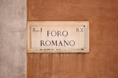 Roma Forumu sokak tabelası