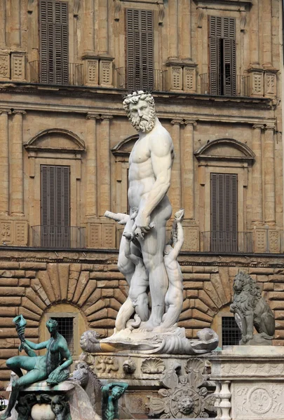 Fuente de Neptuno en Florencia — Foto de Stock