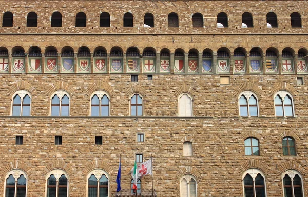 Fassade des Palazzo Vecchio in Florenz — Stockfoto