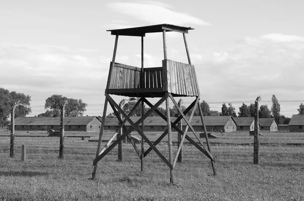 Strážní budka v auschwitz birkenau — Stock fotografie