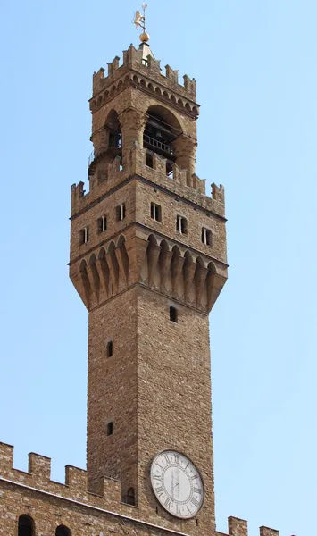 Wieża z palazzo vecchio we Florencji — Zdjęcie stockowe