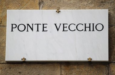 Ponte vecchio sokak tabelası